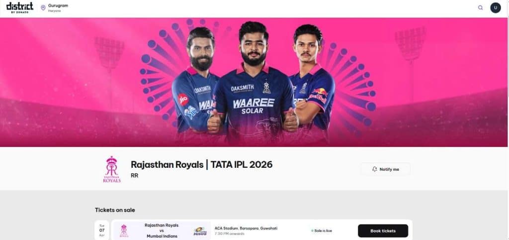 Open District and Find Rajasthan Royals Open District and Find Rajasthan Royals