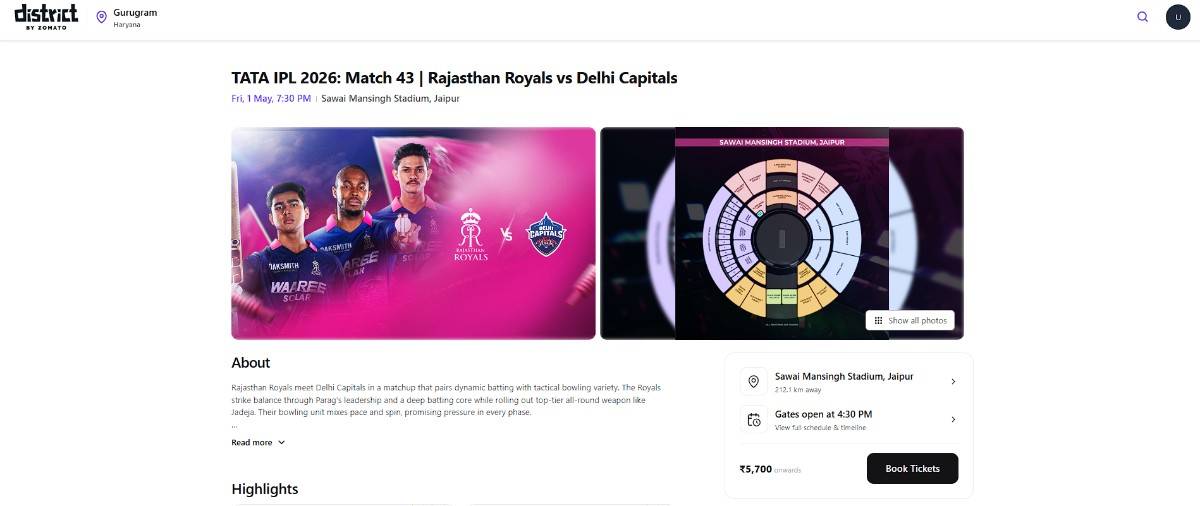 Visit the Event Page and Click Book Tickets