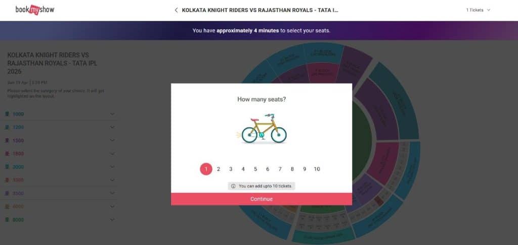 Select the Number of Tickets