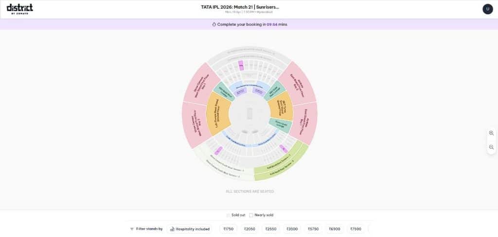 Explore the Stadium Seating Map and Filter by Price