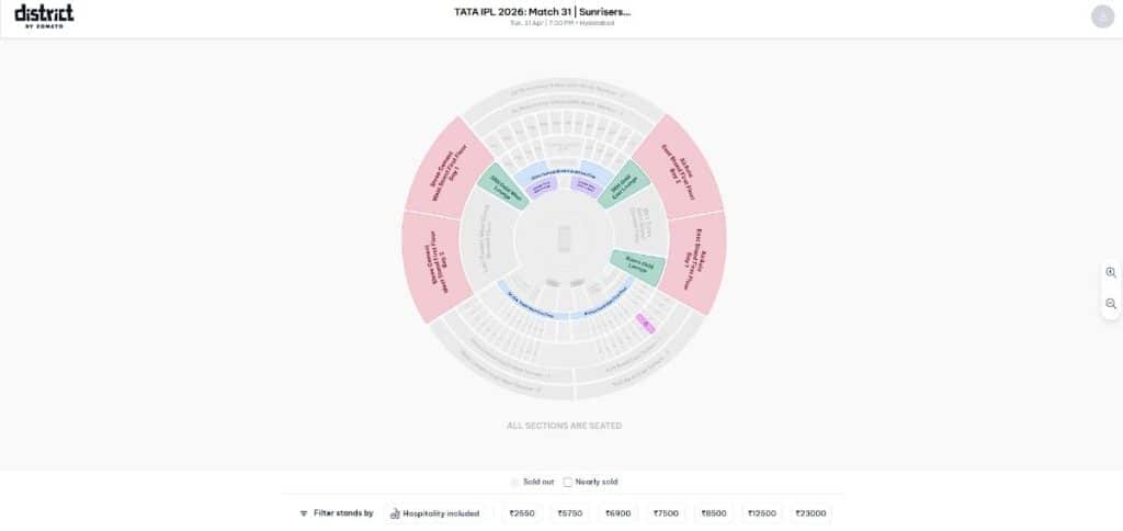 Explore the Stadium Seating Map and Filter by Price