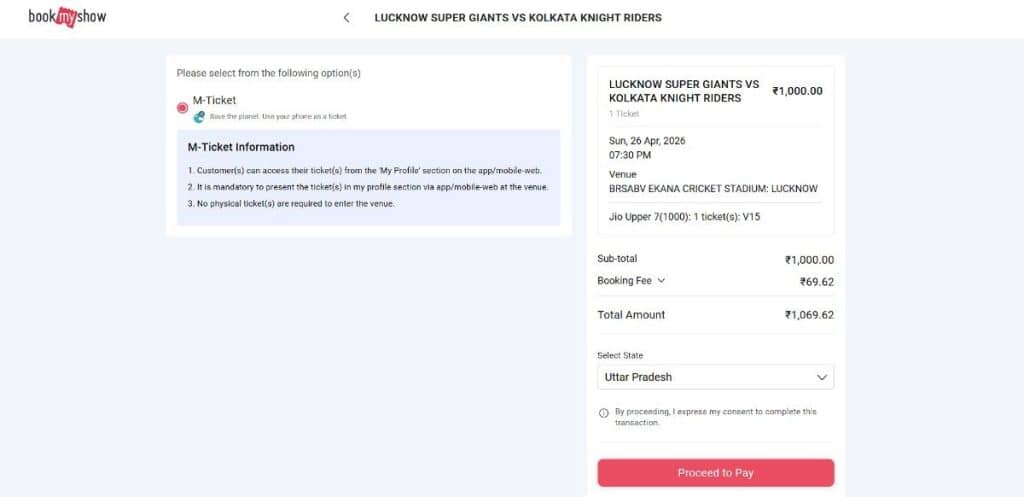 Confirm M-Ticket and Review Order