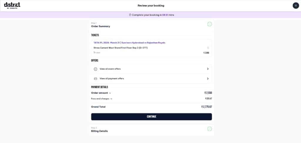 Review Order Summary and Check Offers