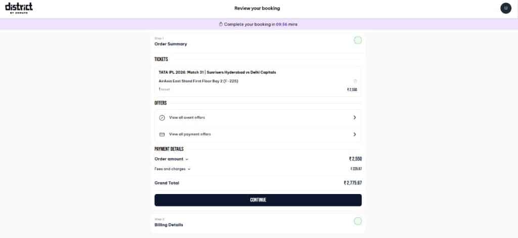 Review Order Summary and Check Offers