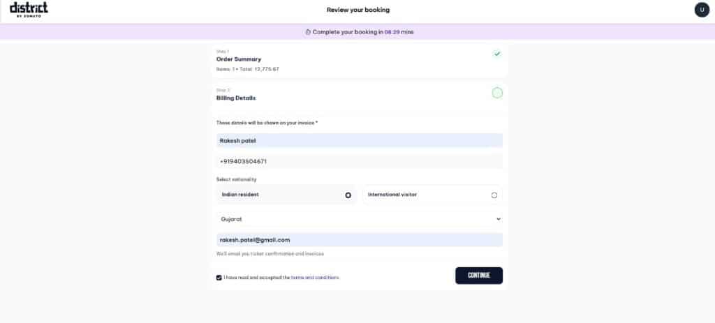 Enter Billing Details and Complete Payment