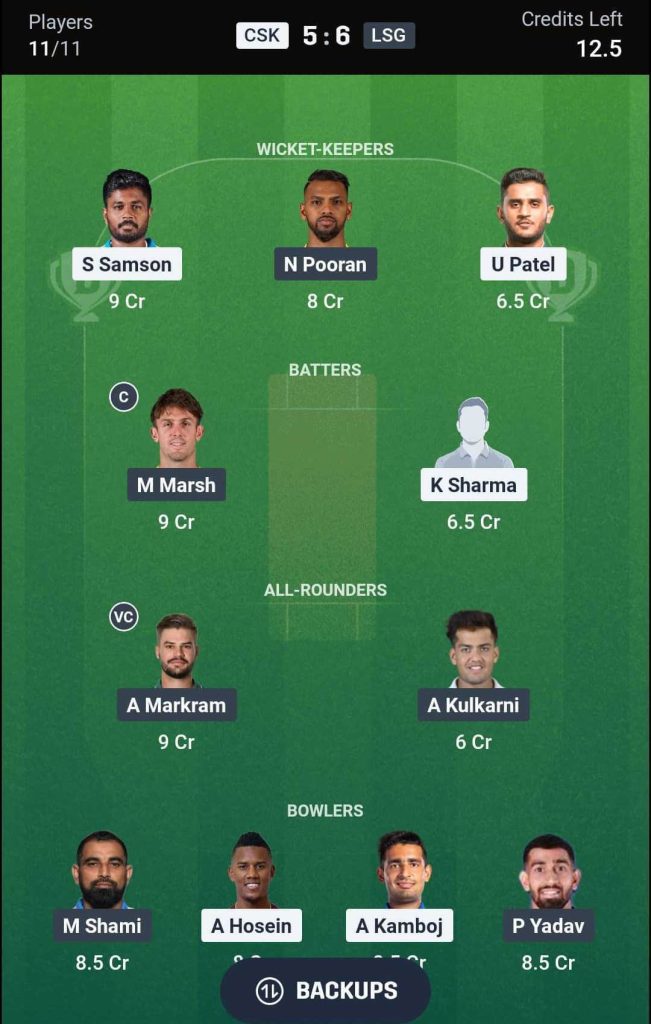 CSK vs LSG IPL 2026 Match 53 Dream11 Team 3