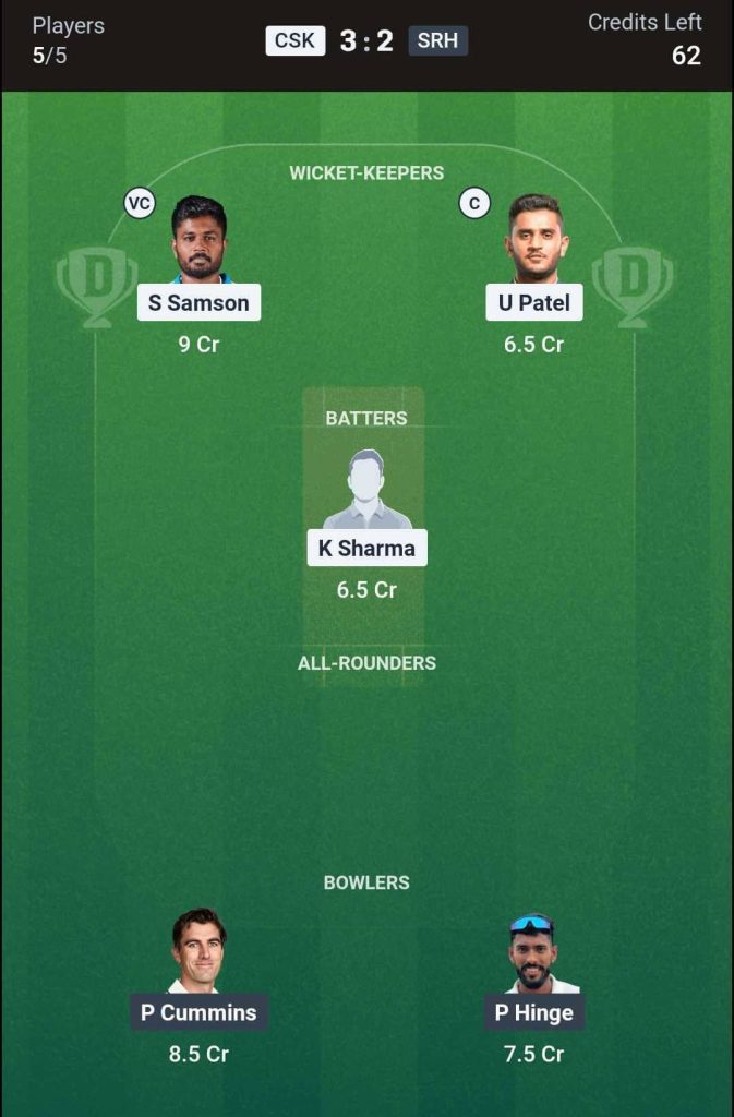CSK vs SRH Match 63 (2nd Innings) Dream11 Team 3
