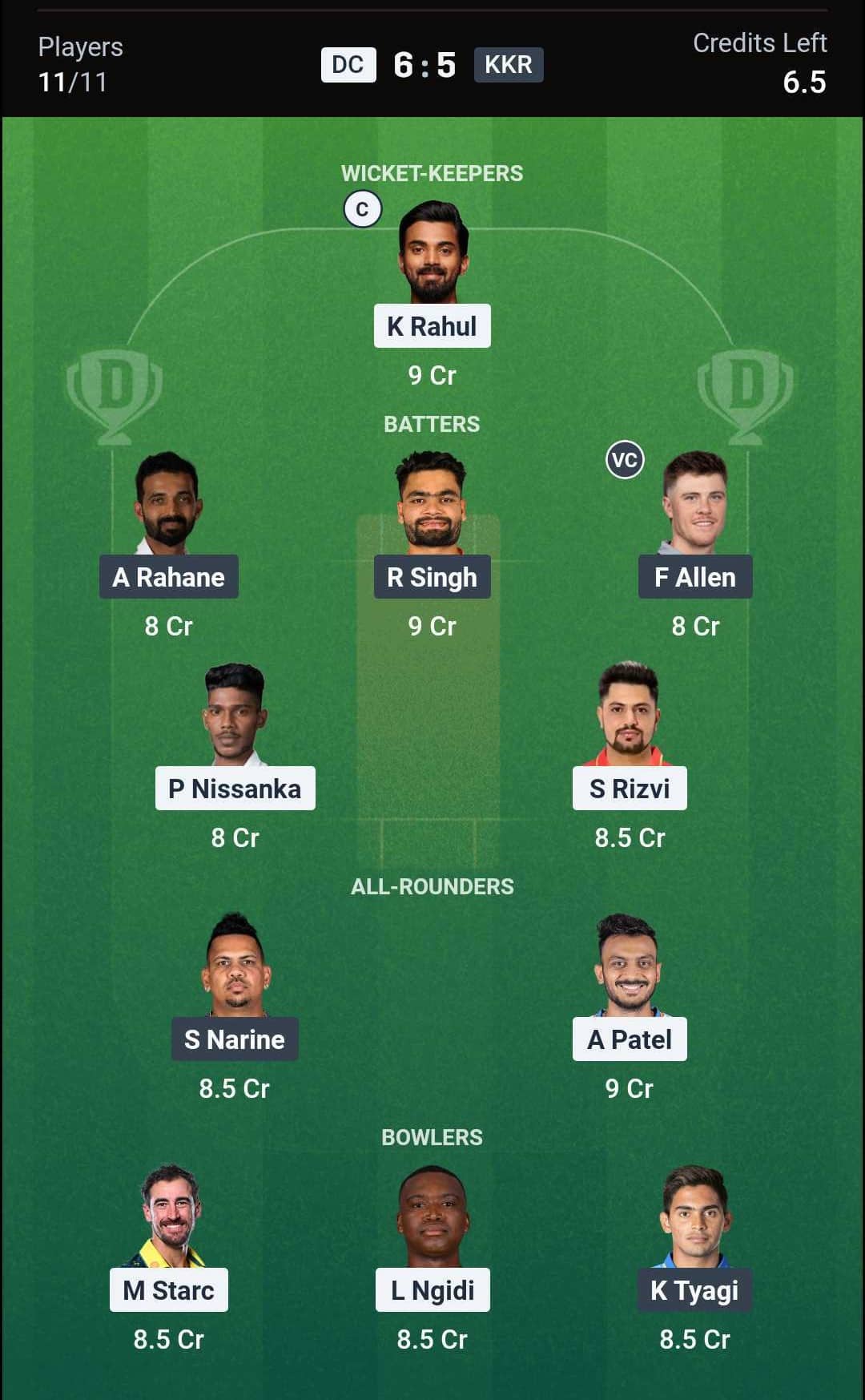 DC vs KKR IPL 2026 Match 51 Dream11 Team 3 DC vs KKR IPL 2026 Match 51 Dream11 Team 3
