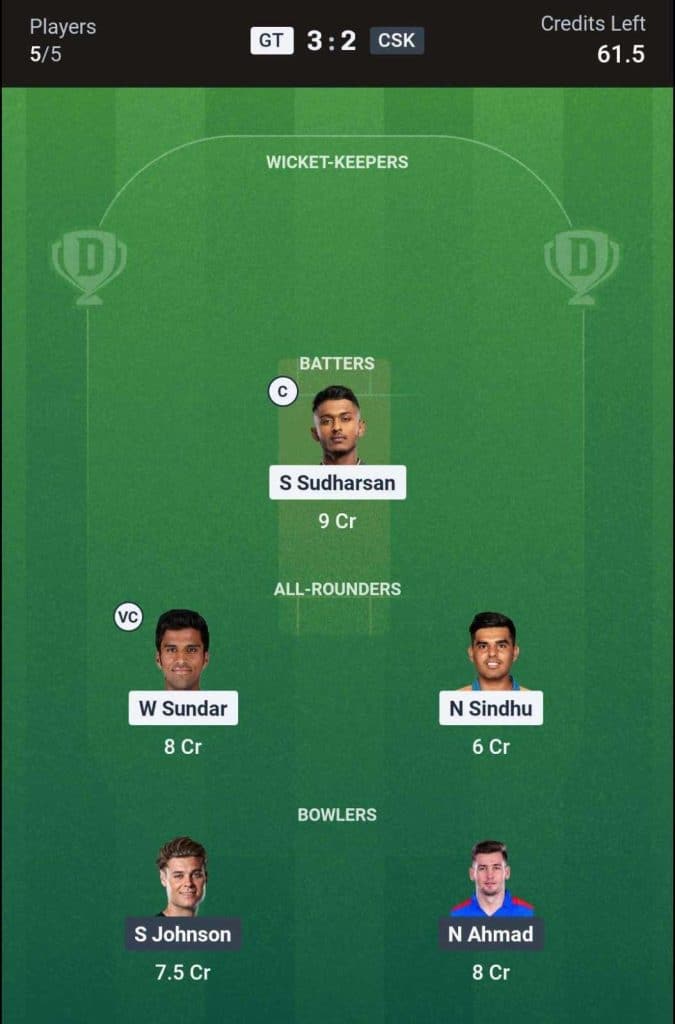 GT vs CSK Match 66 (2nd Innings) Dream11 Team 2 GT vs CSK Match 66 (2nd Innings) Dream11 Team 2