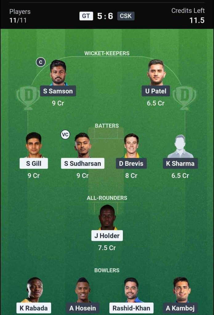 Dream11 Team 2 for GT vs CSK IPL 2026 Match 66 Dream11 Team 2 for GT vs CSK IPL 2026 Match 66