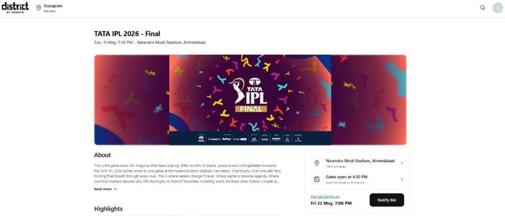 IPL 2026 Final Ticket Booking Guide