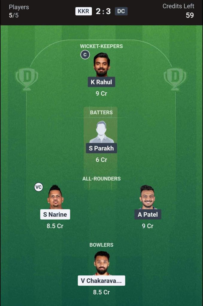 KKR vs DC IPL 2026 Match 70 2nd Innings Dream11 Team 3