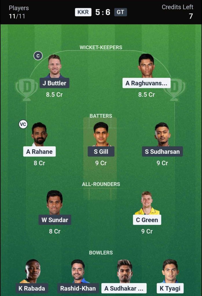 KKR vs GT IPL 2026 Match 60 Dream11 Team 2