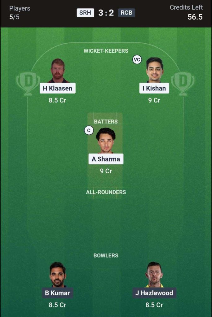SRH-vs-RCB-Match-67-2nd-Innings-Dream11-Team-2 SRH-vs-RCB-Match-67-2nd-Innings-Dream11-Team-2