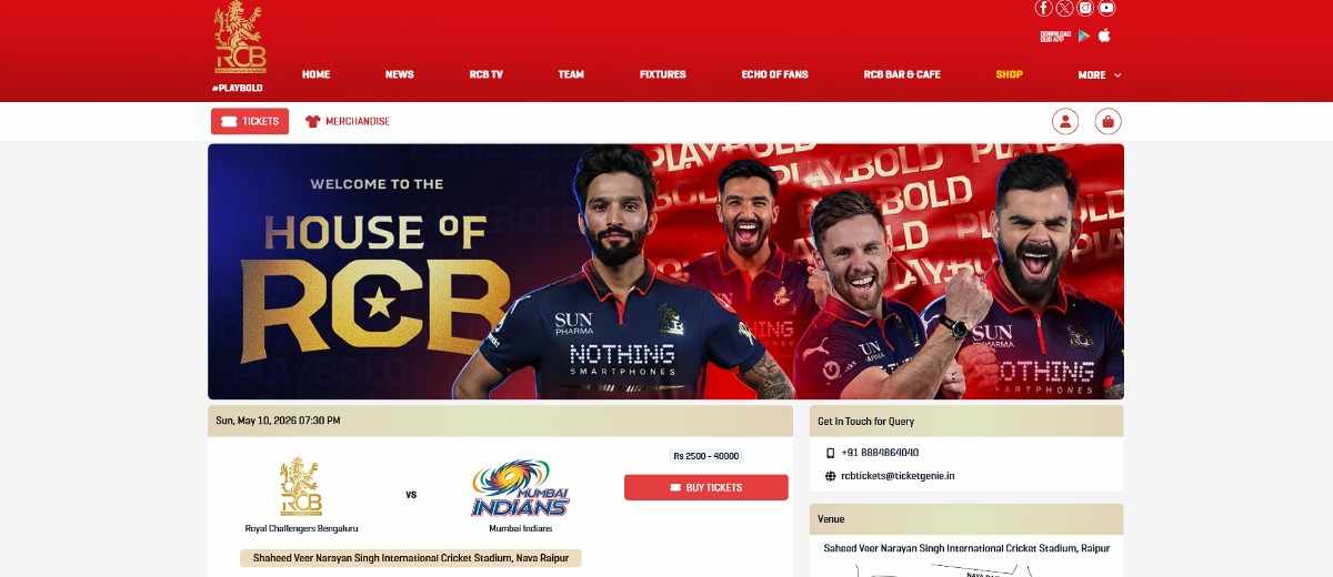 Visit the RCB Ticket Page