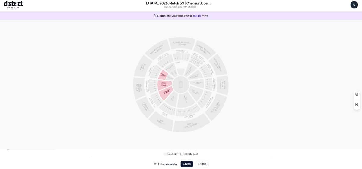 Select Your Stand from the Interactive Stadium Map