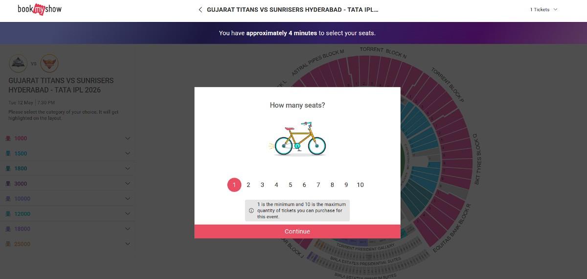 Select How Many Seats You Want