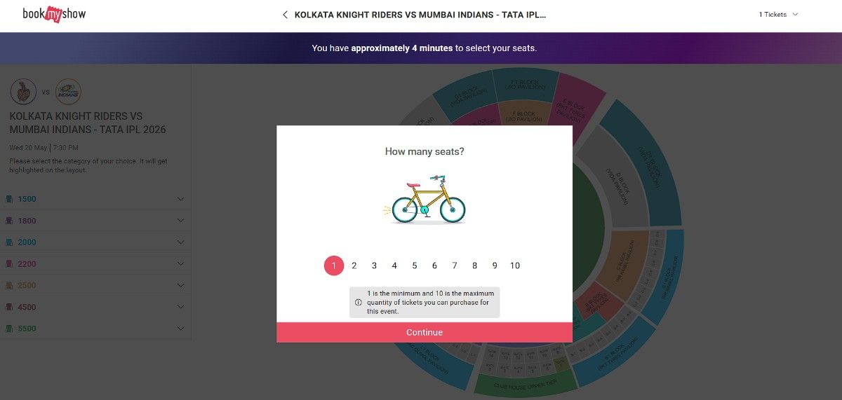 Select Number of Seats