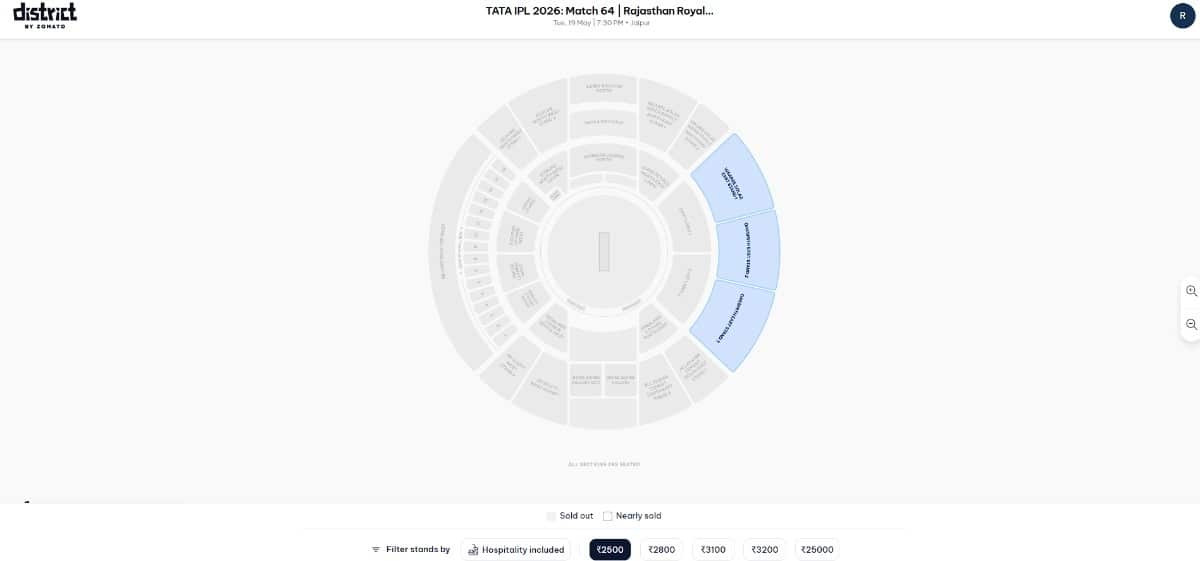 Select Your Stand from the Stadium Map
