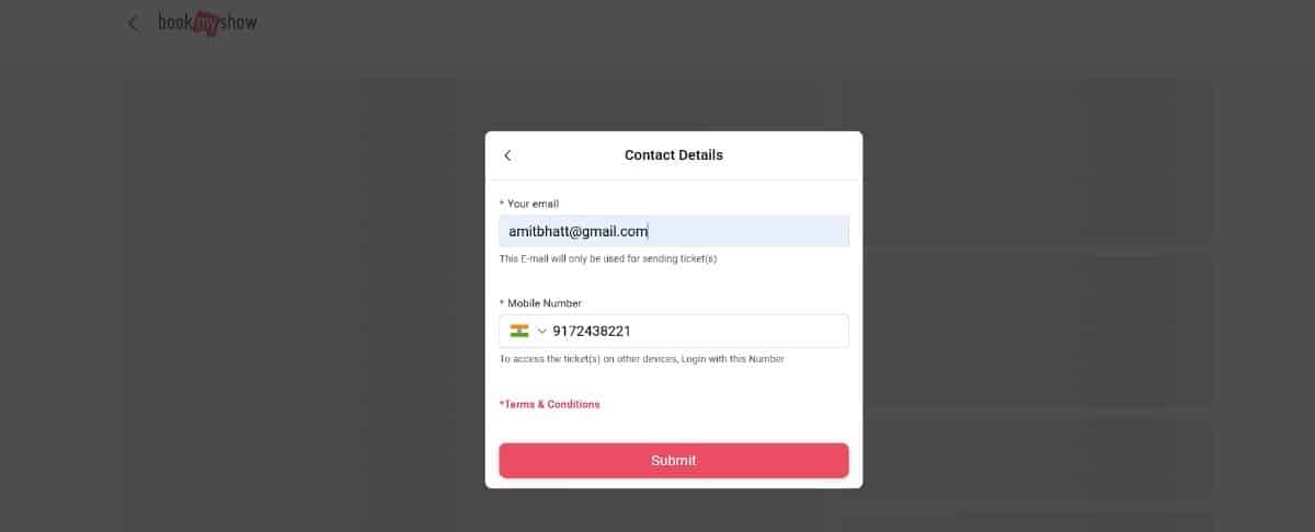 Select Ticket Mode Box Office Pick Up