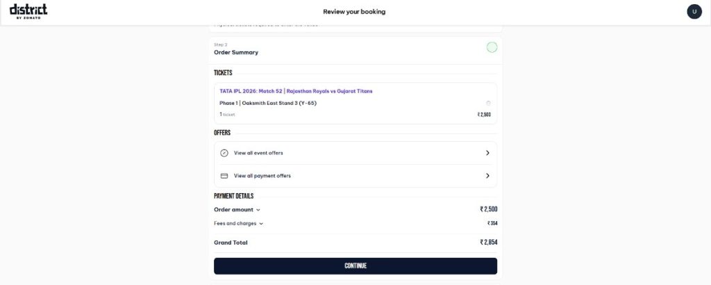 Step 5: RR vs GT IPL 2026 Match 52 Ticket Booking Guide
