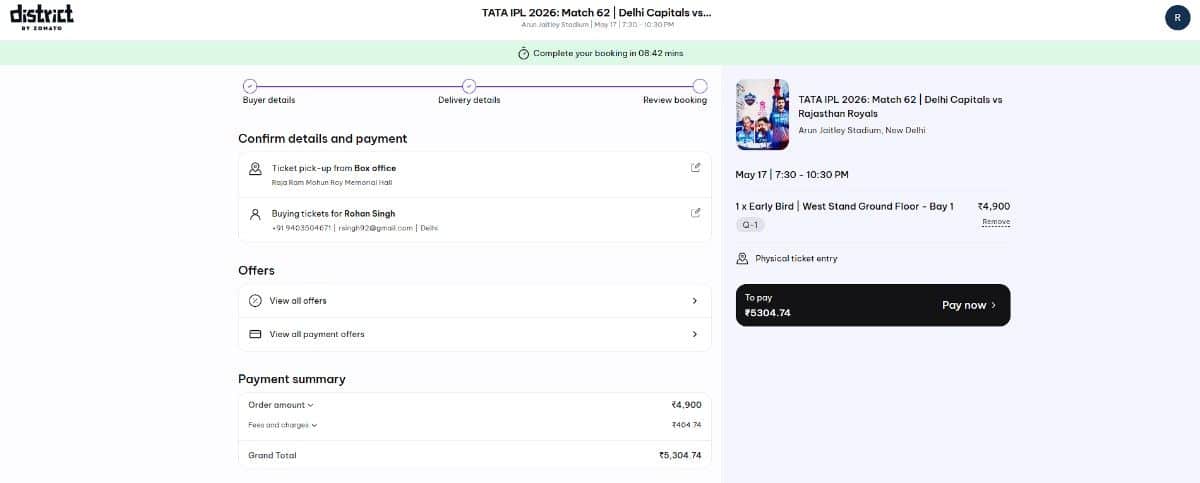 Confirm Details and Pay Confirm Details and Pay