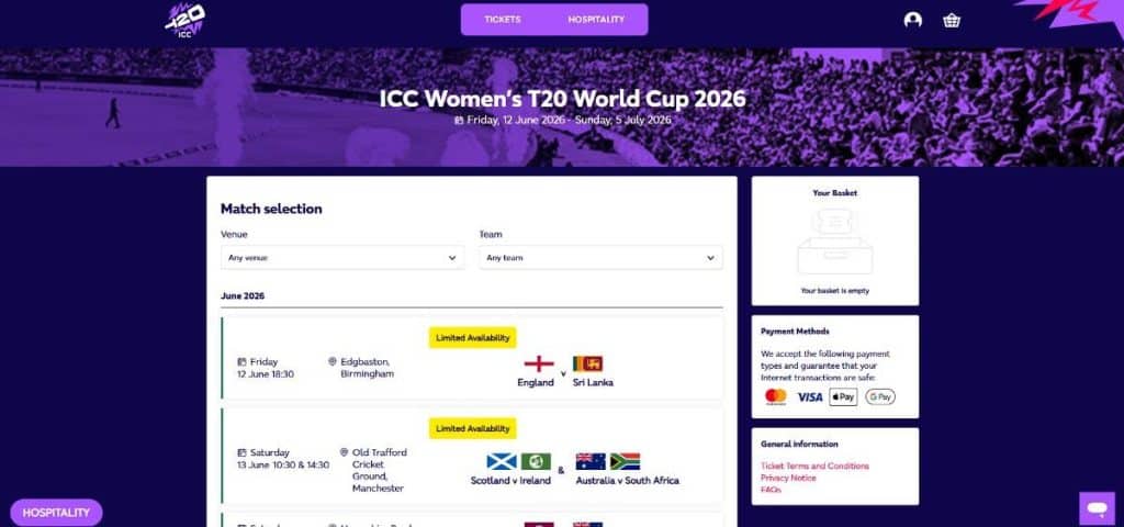 Step1: ICC WT20 WC 2026 Tickets Booking Guide Step1: ICC WT20 WC 2026 Tickets Booking Guide