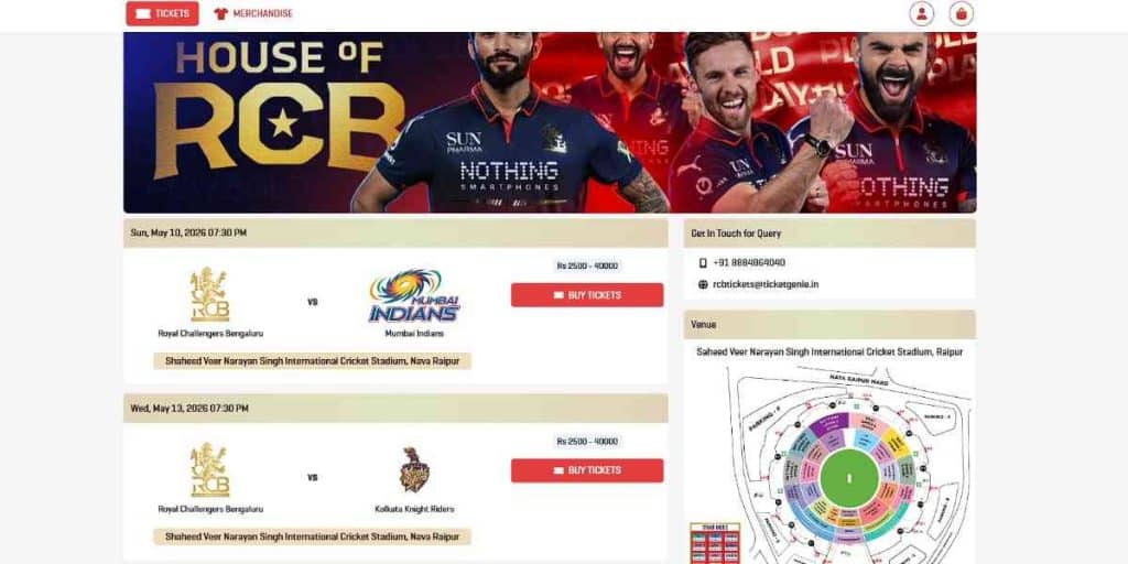 Step1: RCB vs KKR IPL 2026 Match 54 Ticket Booking Guide Step1: RCB vs KKR IPL 2026 Match 54 Ticket Booking Guide