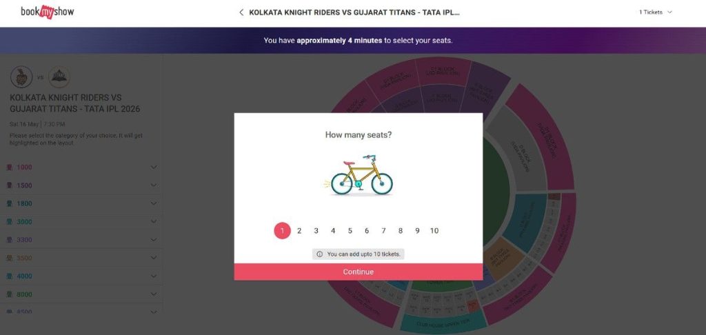 Select Number of Seats Select Number of Seats