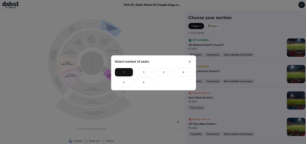 Select How Many Seats You Want