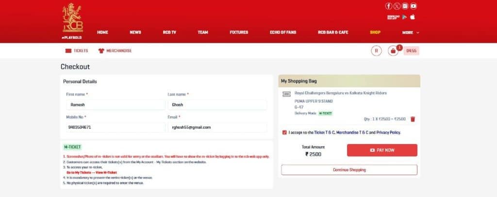 Step4: RCB vs KKR IPL 2026 Match 54 Ticket Booking Guide Step4: RCB vs KKR IPL 2026 Match 54 Ticket Booking Guide