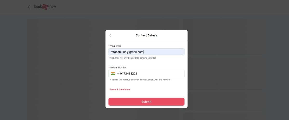 Enter Contact Details Enter Contact Details