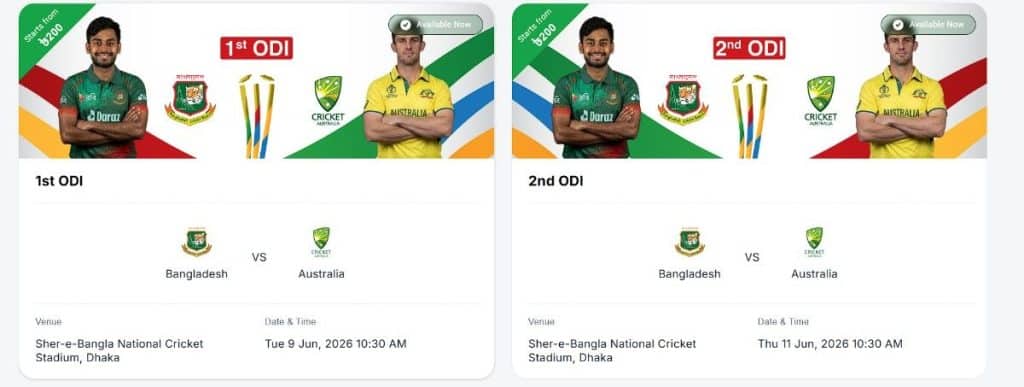  S2 Australia Tour of Bangladesh 2026 Tickets Booking Guide
